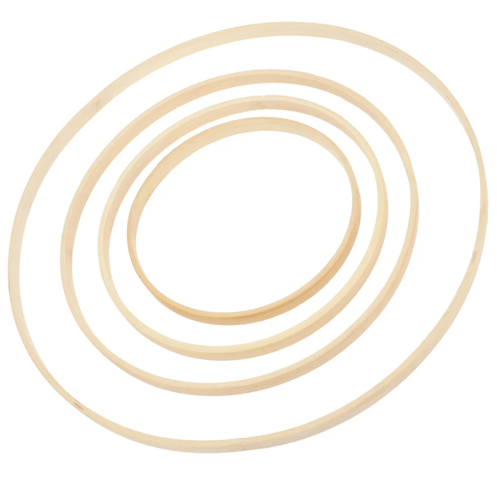 

8 PCS/Set Durable Wooden Bamboo Hoop Craft Hoop Ring for Garland