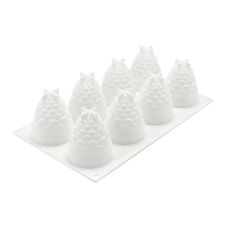 3D силиконовые формы 8 отверстий Pinecones выпечки инструменты для тортов мороженое