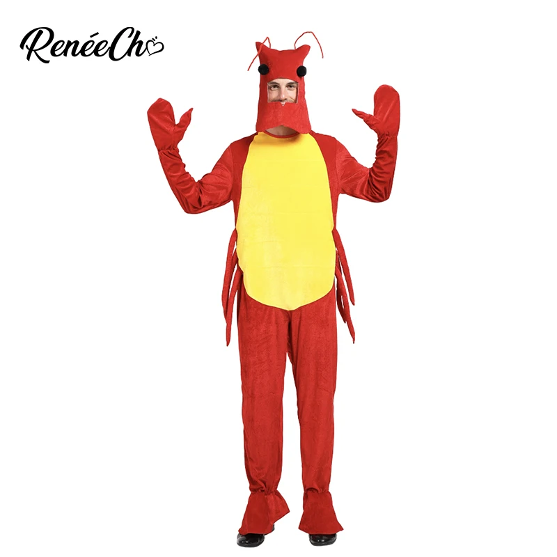 

Мужские костюмы Reneecho, комбинезон для взрослых с животными, Новое поступление, костюм лобстера Purim