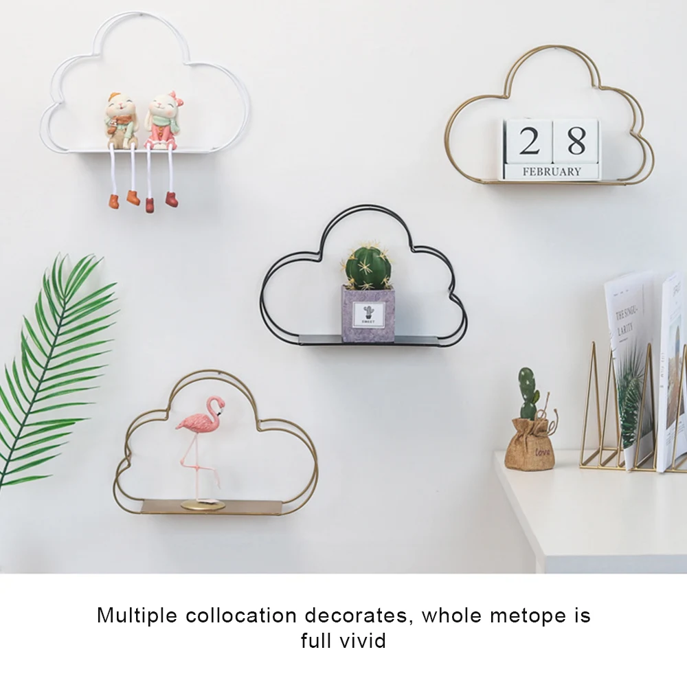 

Cloud Wall Shelf Decorative Iron Storage Rack Floating Shelves Kids Room Shelf Decorative Shelves Room Decoration Dropshipping