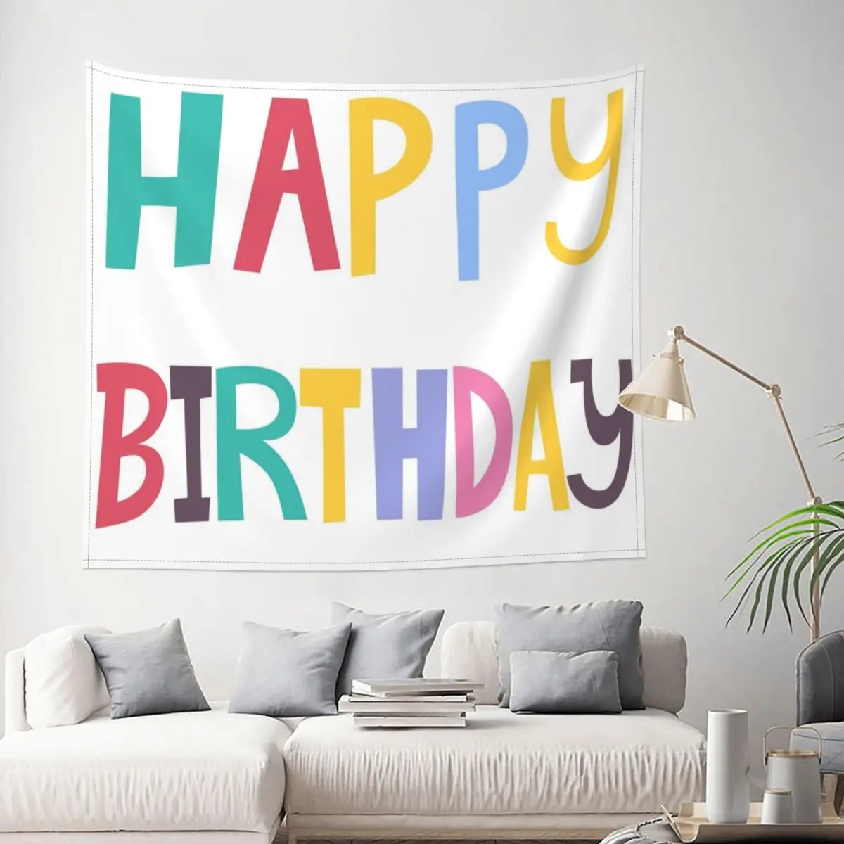 

Happy Birthday Tapestry Jesus Funny Love Decoration Wall Room Home Decor Hanging Bedroom Kawaii Cartom Style