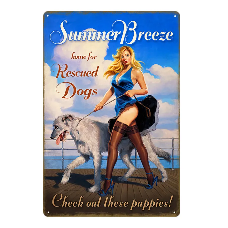Lucky Pin Up Girl оловянные знаки сексуальная леди металлическая доска Настенный декор для бара паба клуба дома комнаты плакат ретро металлическая картина YA032 - Цвет: YD1157A