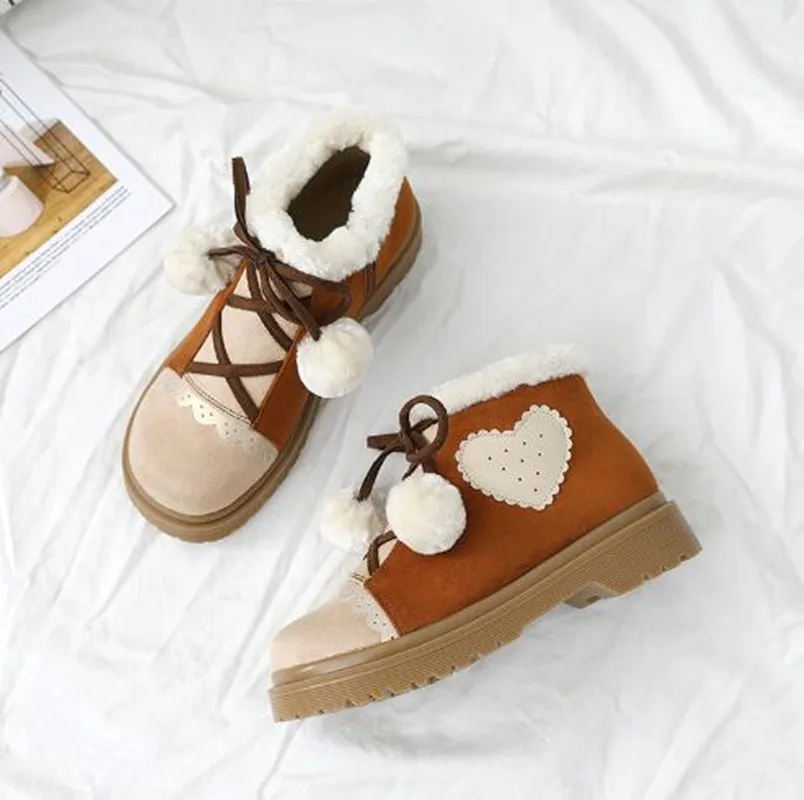 Винтаж круглый носок Симпатичные тапочки с узором в виде маленькими пушистыми