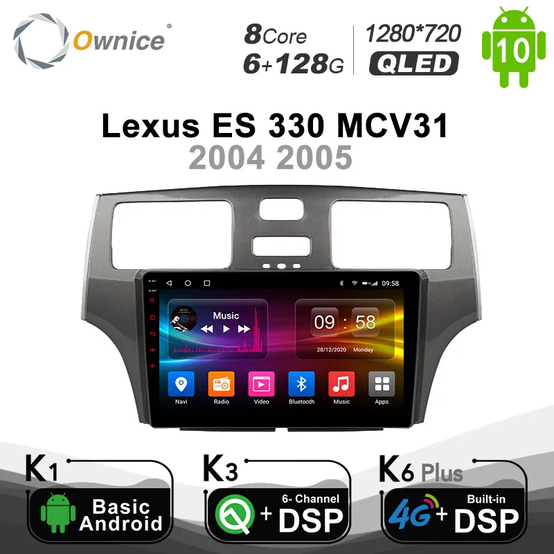 6G + 128G Ownice 8 ядро 2Din Android 10 0 автомобиля GPS Navi Стерео Проигрыватель для Lexus ES 330 MCV31 2004