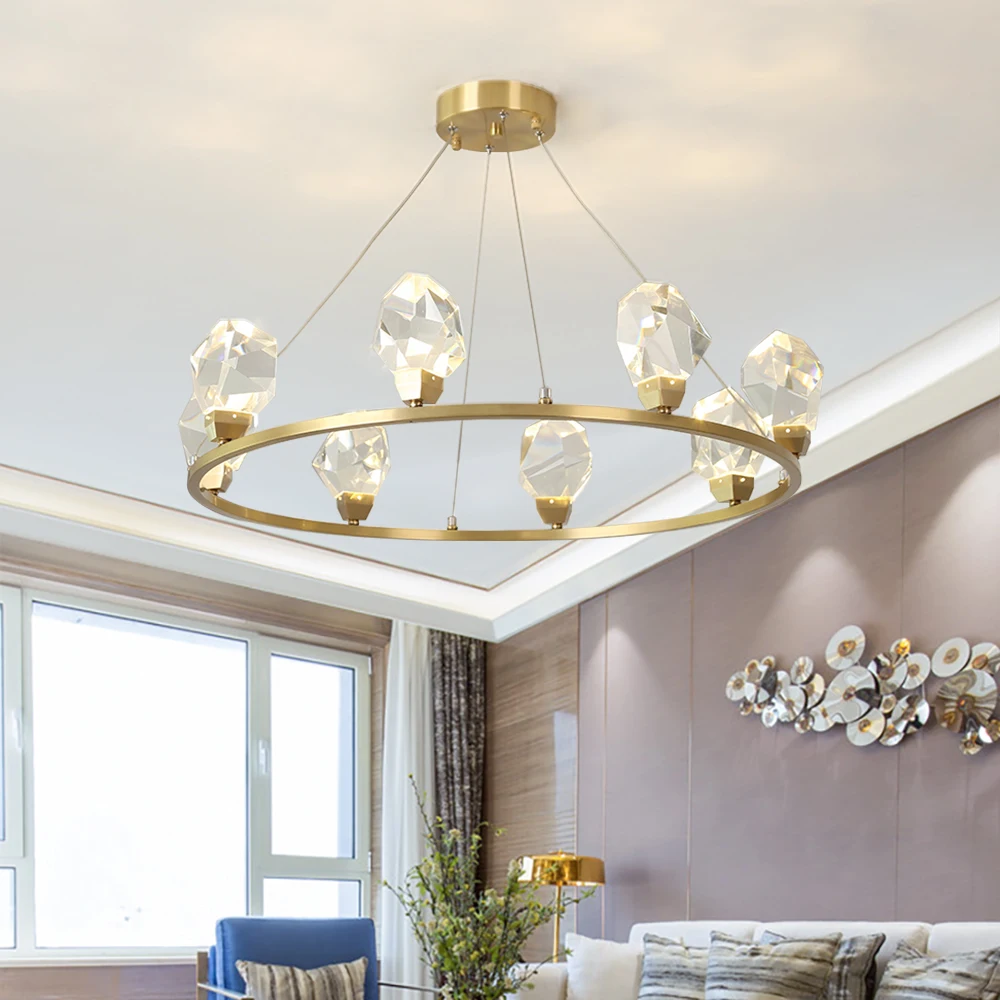 Роскошный медный светильник-люстра ing для гостиной Современное украшение дома