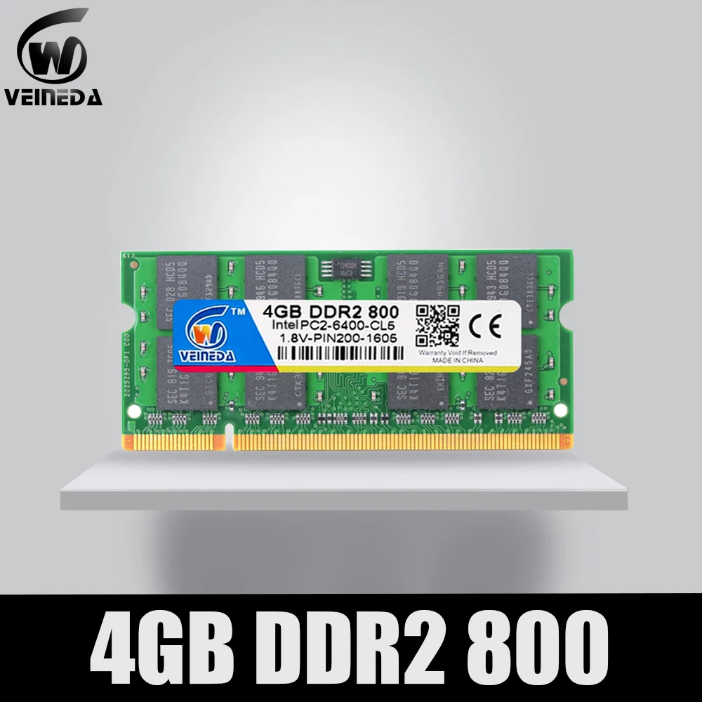 VEINEDA DDR2 Ram 1 gb/2 gb/4 gb Memoria 4gb ddr2 533 667 800MHz Sodimm 2gb ddr 2 800 PC2-6400 для ноутбука Mobo | Компьютеры и