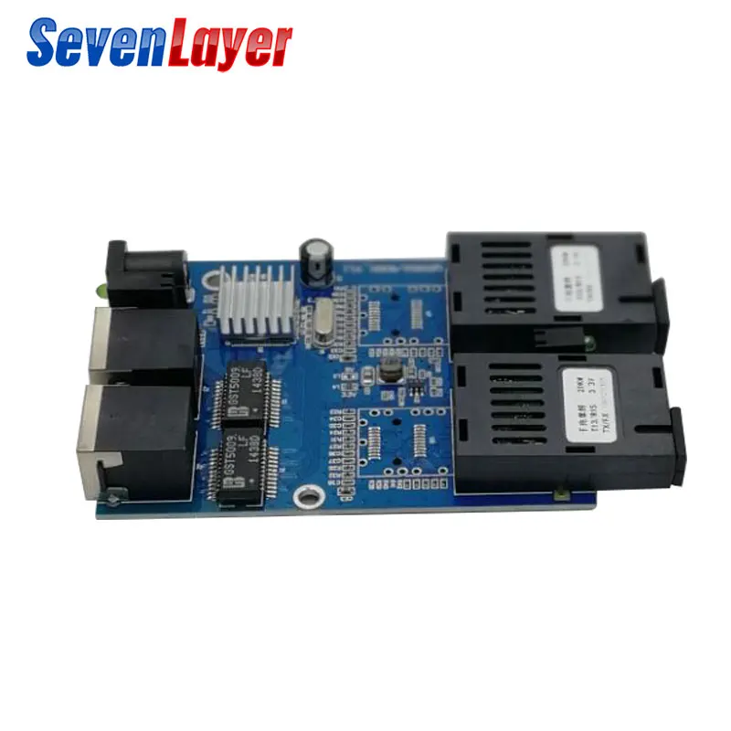 Ethernet волоконно-оптический 2 SC волоконный порт 2 RJ45 2 UTP 10/100/1000M медиаконвертер Gigabit Ethernet коммутатор 2 RJ45 UTP плата PCB