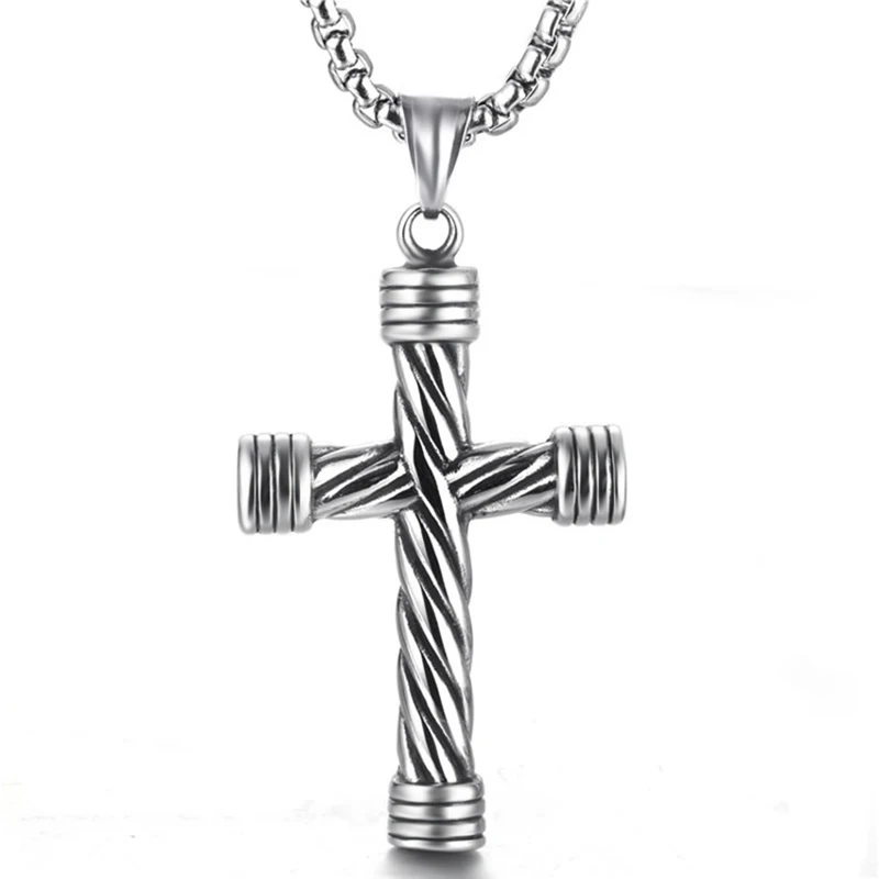 Ожерелье с крестом из нержавеющей стали мужское ожерелье вера в крест цепи
