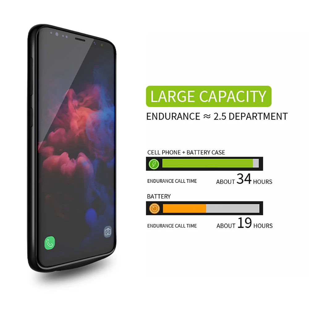 2019 чехол для внешнего аккумулятора Samsung Note 8 9 мягкий силиконовый Galaxy S9 S8 Plus