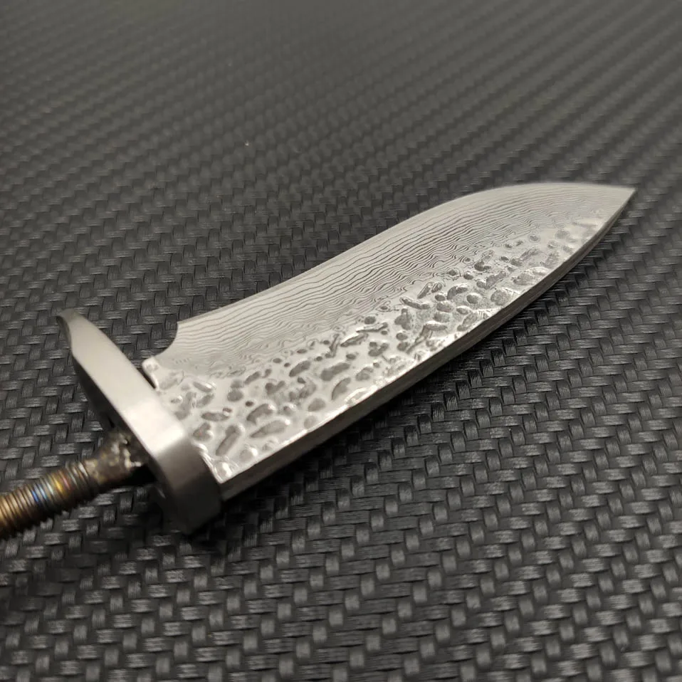 X-03DP DIY VG10 Дамасская стальная ковка шаблон стальной прямой нож фиксированное лезвие заготовка diy полуфабрикат нож заготовки стали