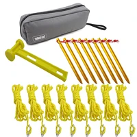 tent accessories kits with 1 plastic hammer 8 tent pegs and 8 reflective guylines ropes for camping tent rope tent peg bag
