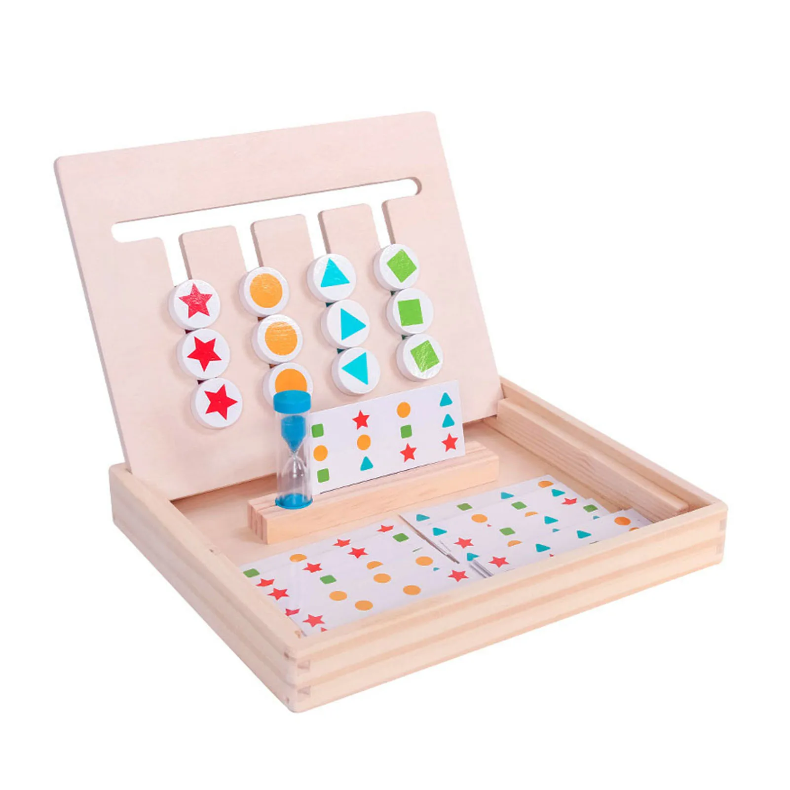 

Early Educational With Hourglass Wooden Montessori Toy Color Recognition Home For Toddlers Babies Kids Hand Eye Coordination