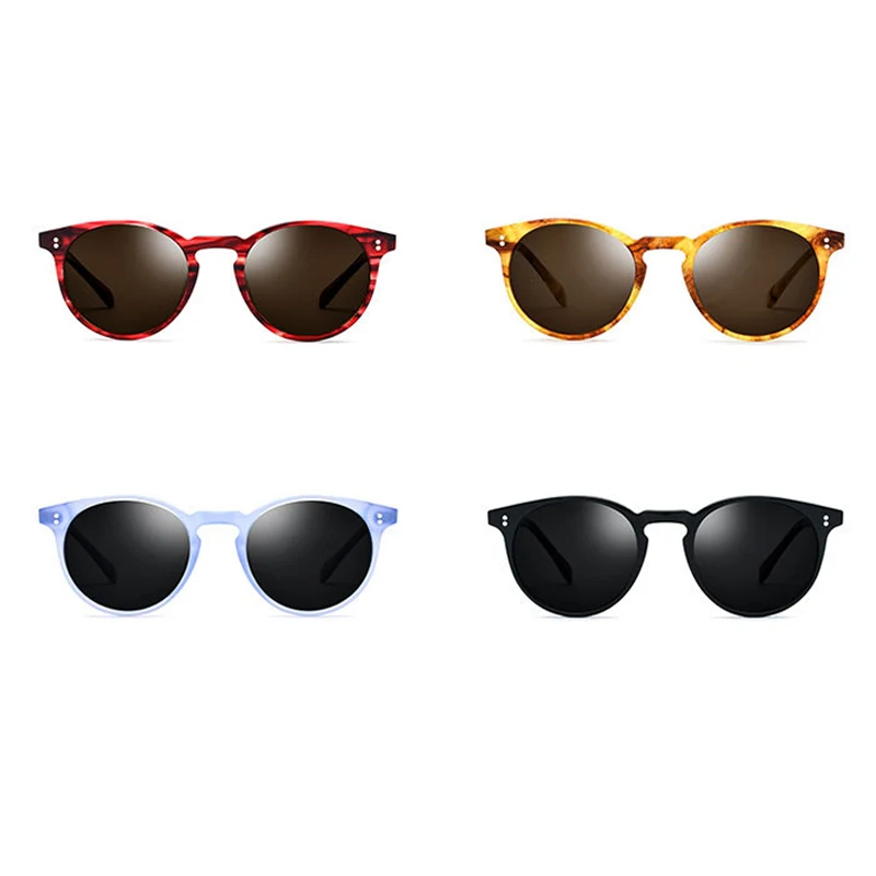 

Round Women Polarized Sunglasses Black/Yellow/Red/Blue Glasses for Women With Box