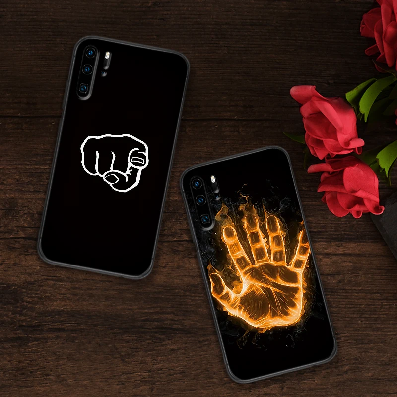 middle finger Luxury Black Case For Huawei P Smart Z 2018 P20 Pro P8 P9 Mini P10 2019 P30 LITE Cover | Мобильные телефоны и