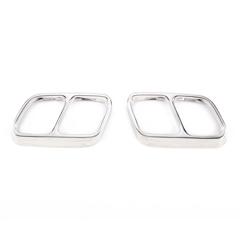 

For 12-17 Mercedes-Benz CLS rear exhaust hole four-out tail throat stainless steel decorative frame modification accessories