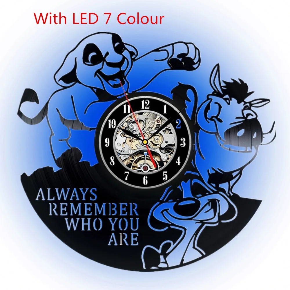 часы на стену Большие настенные Король Лев Симба Виниловая пластинка обои saati Reloj