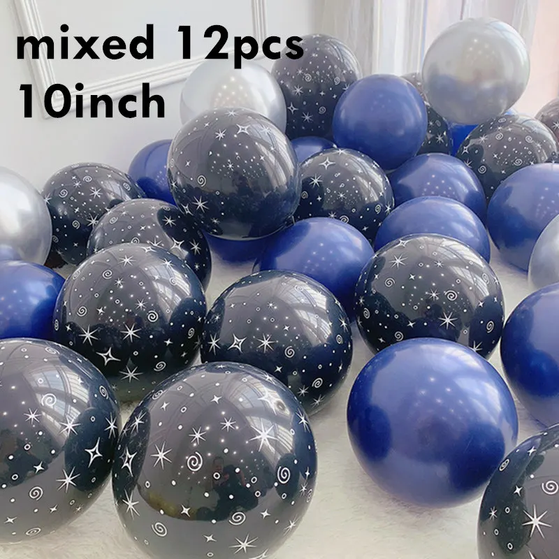12pcs mixed 10inch Вечерние воздушные шары космонавта, воздушные шары из фольги, воздушные шары с изображением Галактики, вечерние праздничные шары с гелием для мальчиков - Цвет: 12pcs mixed 10inch