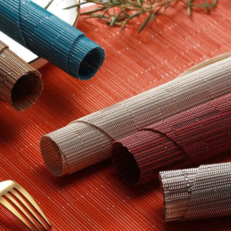 2 шт. овальные Нескользящие Коврики для чаши бамбуковые коврики стола