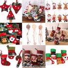 2021 рождественские чулки, конфеты, нож, вилка, подарки, сумки, рождественские украшения для домашнего декора елки