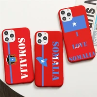 somali somalia national flag phone case for iphone 6 6s 7 8 plus x xs xr xsmax 11 12 pro promax 12mini candy red silicone cover