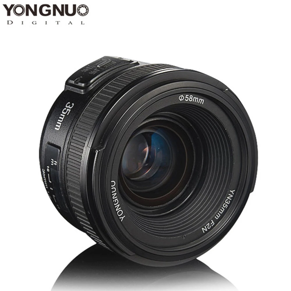 Объективы YONGNUO 35 мм YN35mm F2.0 AF/MF фиксированный фокус F1.8 объектив для Canon Nikon F