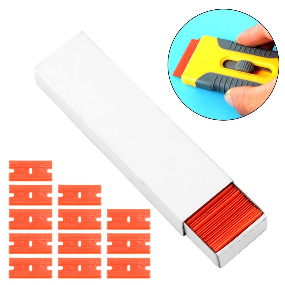 LEEPEE Window Glass Clean Scraper Car Wrap Sticker Squeegee Double Edged Plastic Razor Blade Lable Glue Remover | Автомобили и