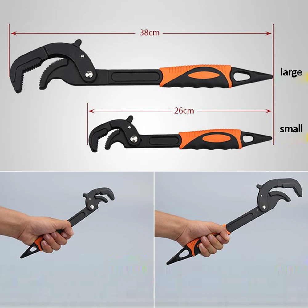 

14-30 / 30-60mm Universal Key Pipe Wrench Open End Spanner Set High-carbon Steel Snap N Grip Tool Plumber Multi Hand Tool