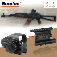 holographic red dot sight tactical reflex 3 different reticles tactical ak side scope mount quick qd hunting airsoft accessories