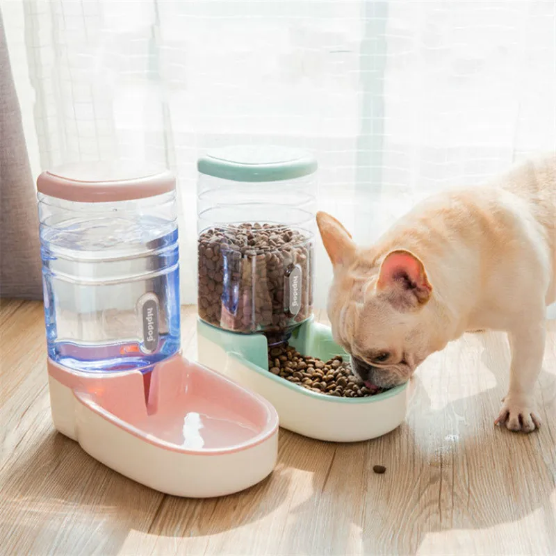 

Pet Cat Automatic Feeders Plastic Dog Water Bottle Large Capacity Food Water Dispenser Cats Dogs Feeding Bowls WY70211