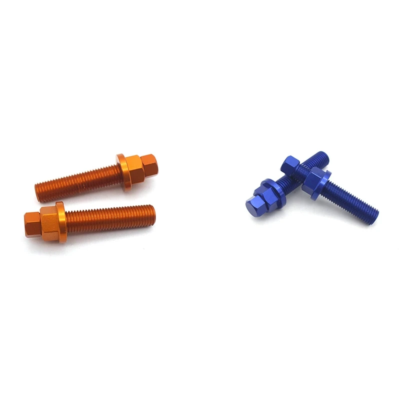 

4 Pcs Rear Axle Blocks Chain Adjuster Bolt Screw for KTM, Orange & Blue