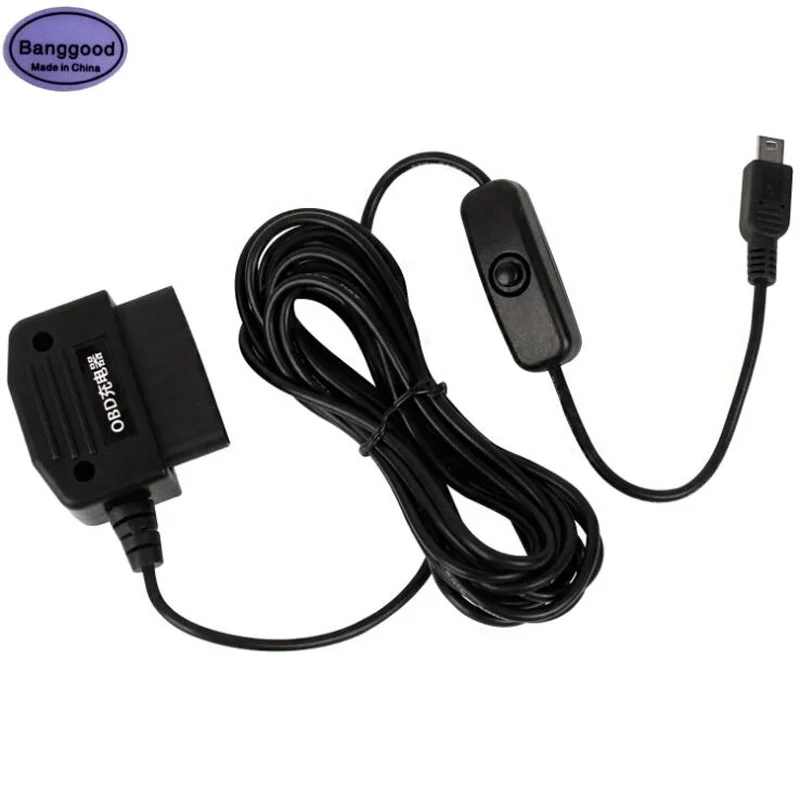 

8-36V to 5V 1.5A Car Power Inverter Mini 5pin Plug OBD Step Down Charger Adapter Connector 3.5m Cable with Switch for DVR GPS