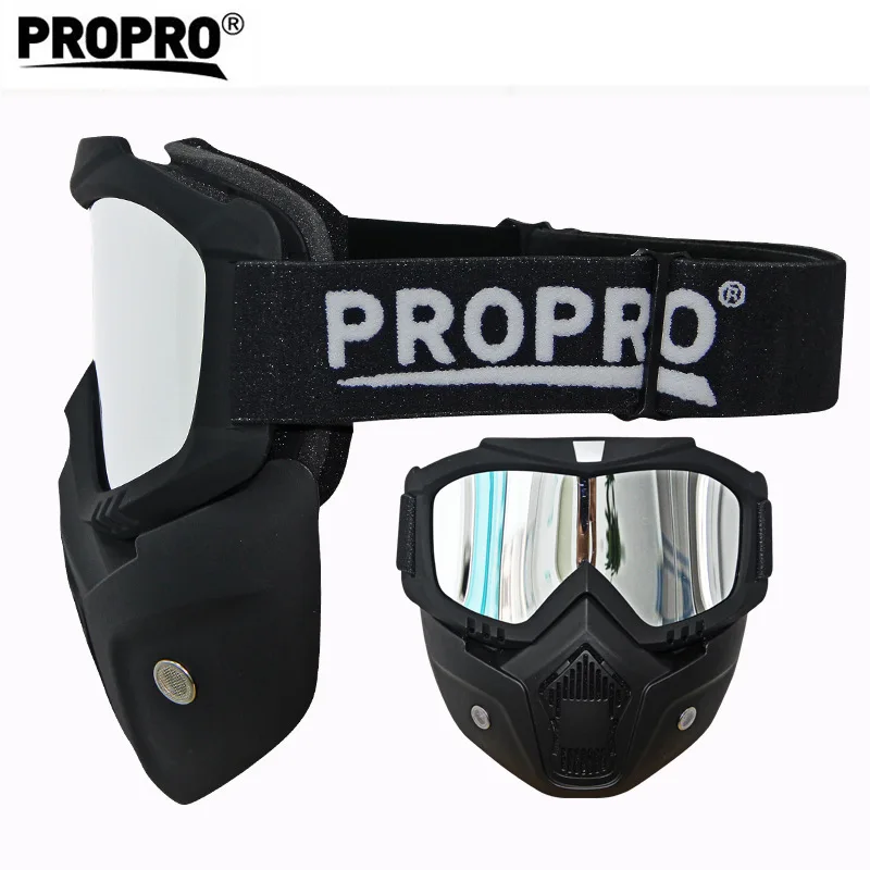 

PROPRO Ski Snowboard Mask Snowmobile Skiing Goggles Windproof Motocross Protective Glasses Safety Goggles with Mouth Filter