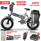 Складной горный велосипед ALFINA FX21Electric, снежный горный велосипед, 20 дюймов, 4,0 фэтбайк, пляжный велосипед, электрический велосипед 500 Вт, 40 км
