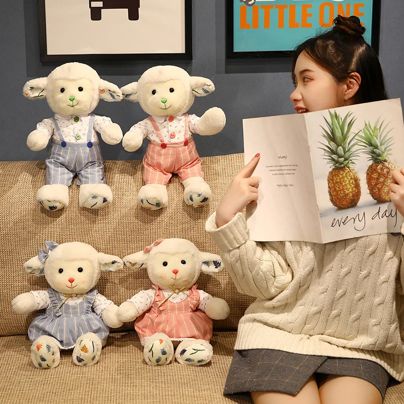 

30-40cm new skirt small plush doll kawaii baby comfort toy cartoon creative home decoration pillow cushion couple sheep holiday
