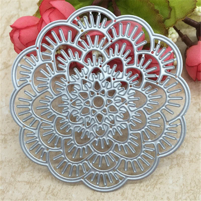 

Flower Doily metal cutting dies cut die mold Round hole label tag Scrapbook paper craft knife mould blade punch stencils dies