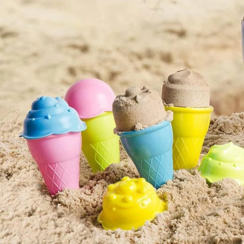 

1set Random Color Children Beach Toys Ice Cream Cone Sand Sets Ice Outdoor Toy Scoop Scoop Cream Cones Sand Toys K0F6
