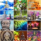 Алмазов картина религиозная, портретная Стразы искусство Алмазная вышивка Будда 5D DIY камни в форме ромба из бисера рукоделие Декор для дома