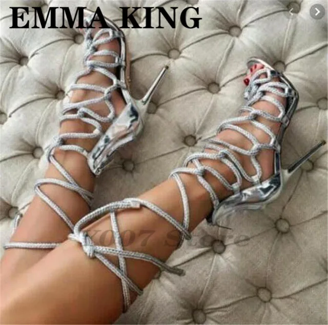 2020 брендовые новые дизайнерские сандалии со шнуровкой Женская обувь на высоком