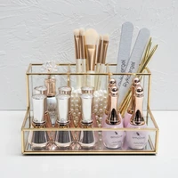 clear glass makeup brush holder cosmetic storage case lipstick holder desk organizer cosmetic make up organizer makeup tools
