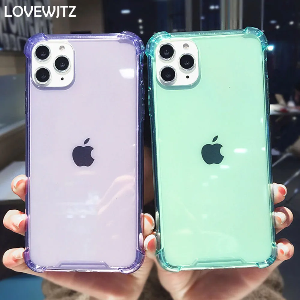 

Shockproof Clear Silicone Phone Cases For iphone 13 11 12 Pro Mini X XR XS Max 8 7 6 6S Plus SE 2020 Case Soft TPU Back Cover