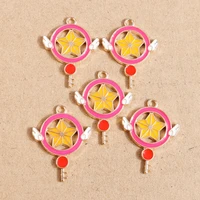 10pcs 2532mm alloy enamel magic star key charms for making pendants necklaces drop earrings bracelets diy jewelry findings