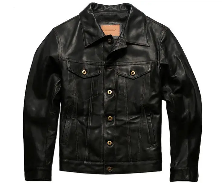 Бесплатная доставка! Куртка из масляной вощеной конской шкуры в винтажном стиле