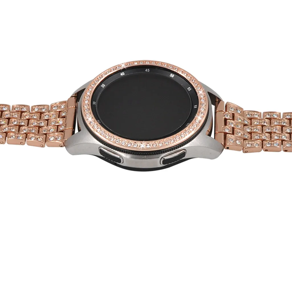 Для samsung Galaxy Watch 46 мм, драгоценный камень кольцо клеющаяся крышка против царапин Металл Нержавеющая сталь Смарт-часы аксессуары