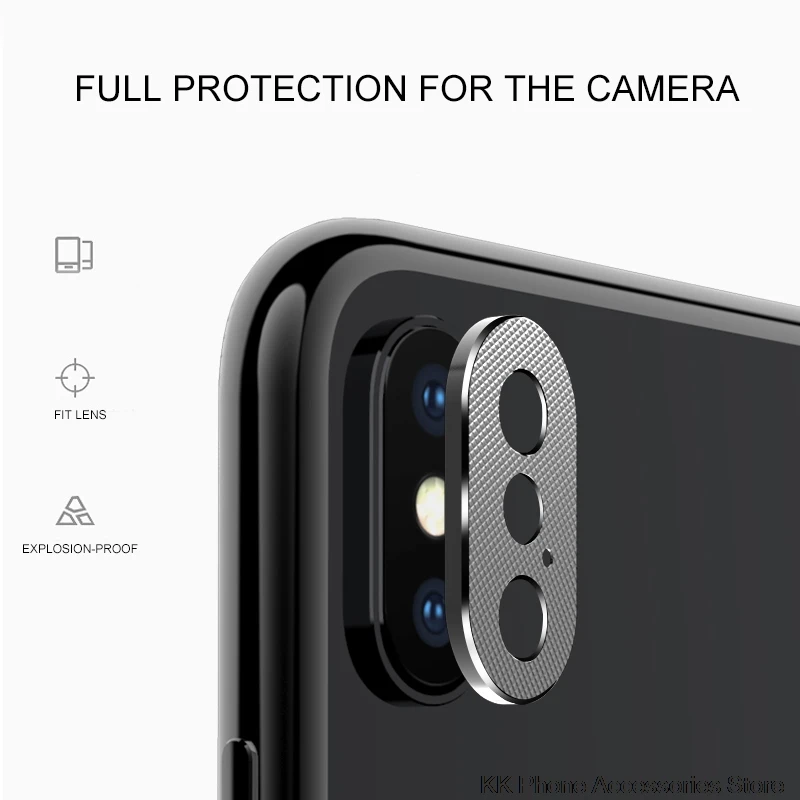 Для iPhone X XS Max XR 7 8 Защита объектива камеры алюминиевый кольцевой чехол для iPhone 6 6s 7 8 Plus Защитная крышка для камеры мобильного объектива