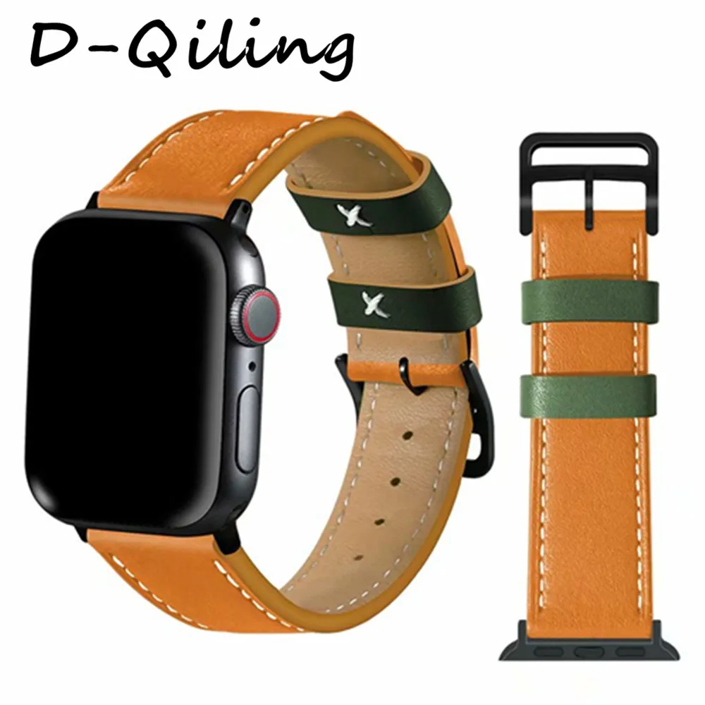 

Роскошный ремешок из натуральной кожи для Apple IWatch 42 мм 38 мм 40 мм 44 мм ремешок для Apple Watch Series 5 4 3 2 1
