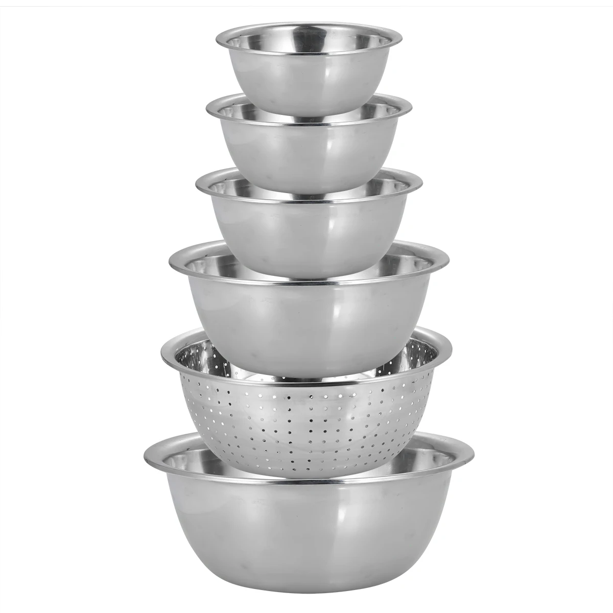 

Mixing Bowl Set 6pcs Stainless Steel Mixing Bowls Set with Colander Stackable Mixing Bowls for Prepping Cooking