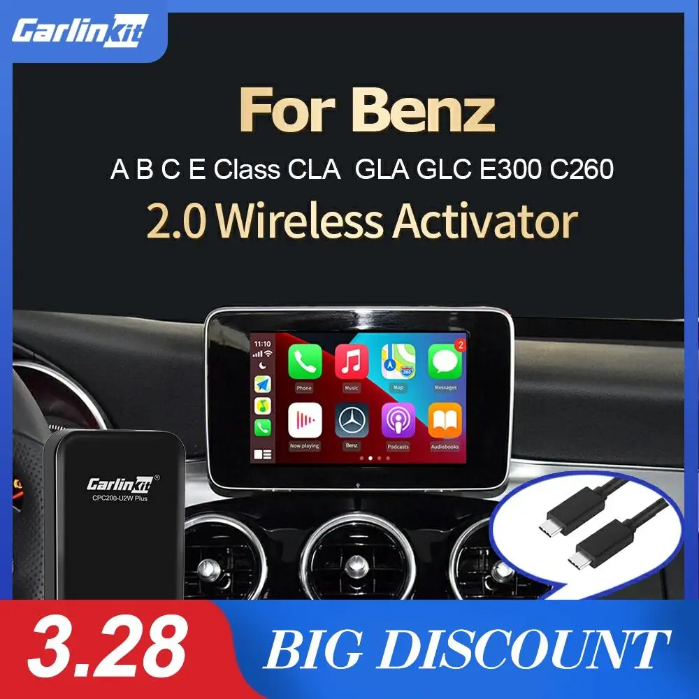 

Carlinkit 2.0 For Apple Wireless Carplay Dongle Activator Auto Connect For Benz Type-C Car Multimedia Player Plug and Play IOS14
