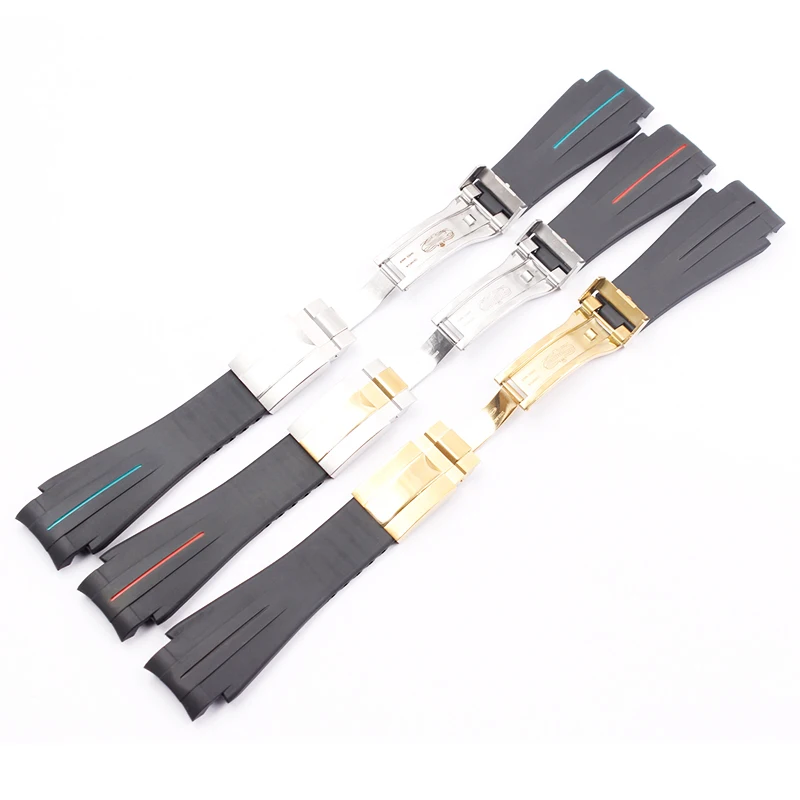 Waterproof rubber watch with male Applicable for Rolex bracelet Sea-type 4000 gradient ghost king silicone Strap 20mm 21mm |