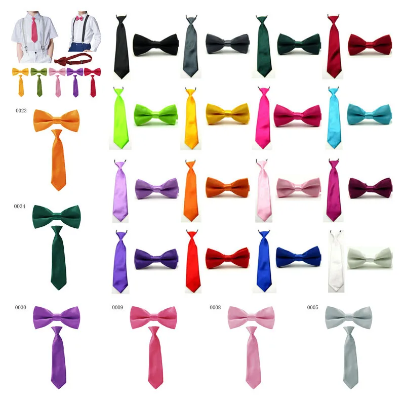 Детские галстуки-бабочки для мальчиков из 2 предметов Новые однотонные галстук с