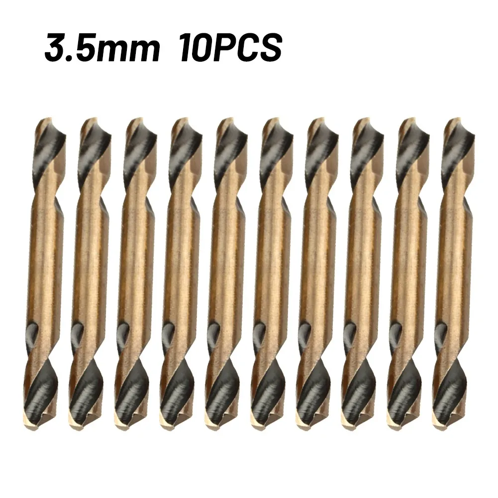 

10pcs 1/8" Double End Titanium Drill Bits- High Speed Steel HSS 35mm*48mm Double-ended Drills For Industry And Manufacturing